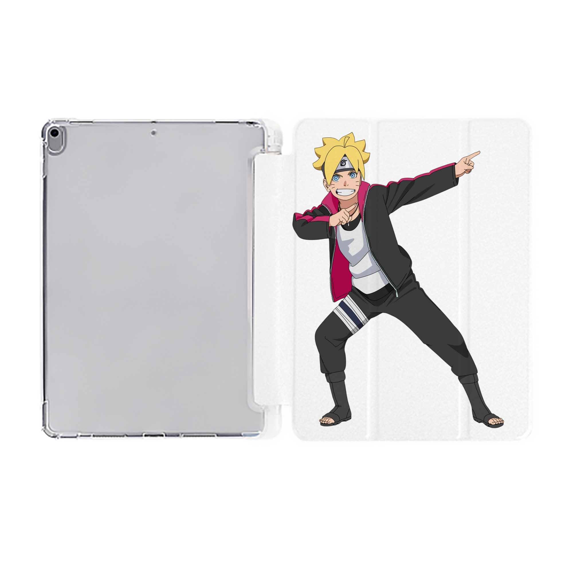 （画像用） NARUTO -ナルト- うずまき ボルト Uzumaki Boruto IPad ケース ペン収納付き 三つ折りスタンド PUレザー×シリコン 対応機種9.5/10.5/10.9インチ